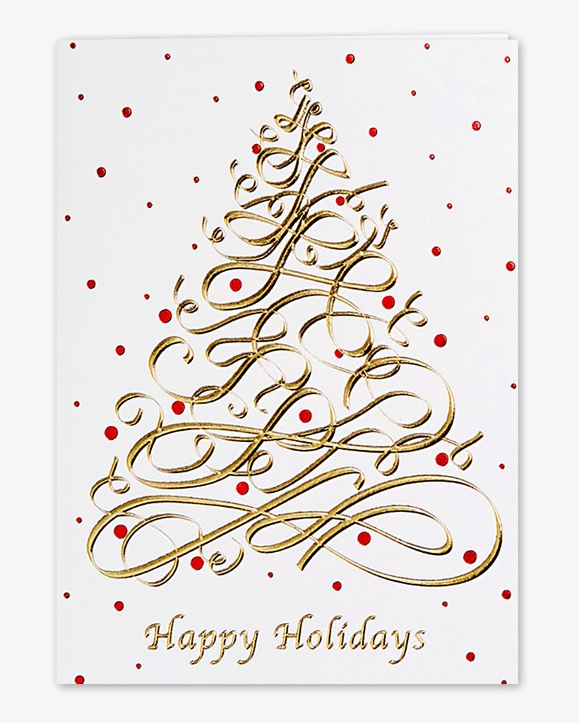 Picture Of Modern Tree Greeting Card - Happy Holiday Greetings, transparent png #8819472