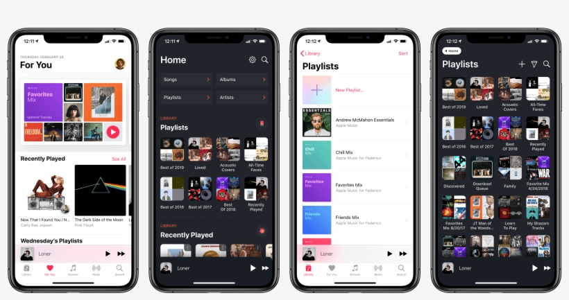 Comparing The For You And Playlist Pages Between Music - Iphone, transparent png #8820437