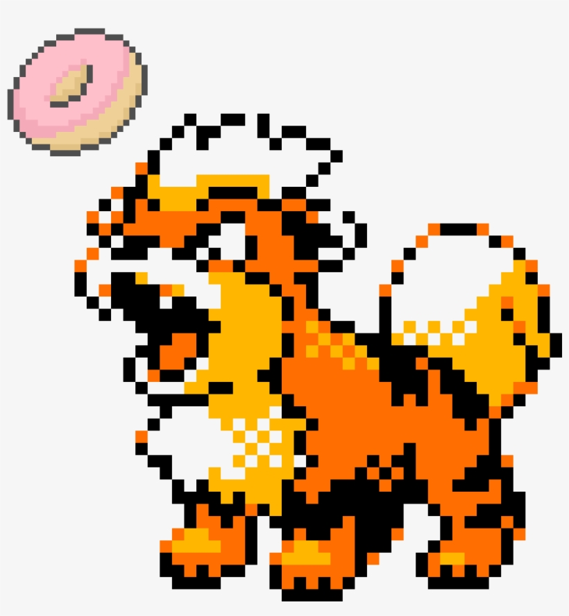 Growlithe - Pokemon Gen 1 Pixel Art, transparent png #8820440