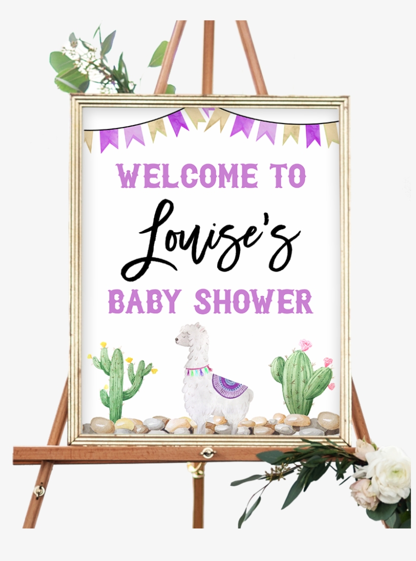 Purple Llama Welcome Sign - Welcome To The Wedding Of Sign, transparent png #8820609