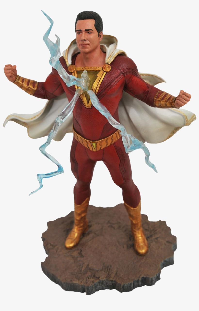 Shazam Dc Gallery 9” Pvc Diorama Statue - Shazam Diamond Select, transparent png #8821517