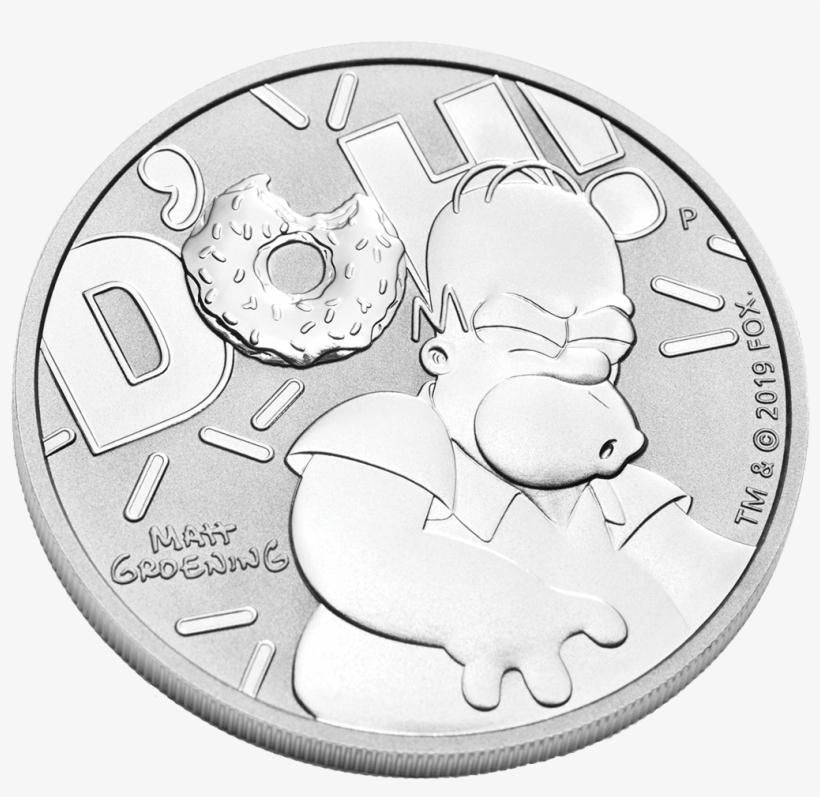 Ibtuv219110 4 - Homer Simpson Silbermünze, transparent png #8821924