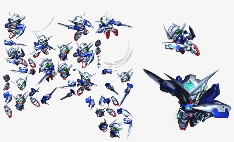 Click For Full Sized Image Gundam Exia - Gundam 00 Sprites, transparent png #8823295