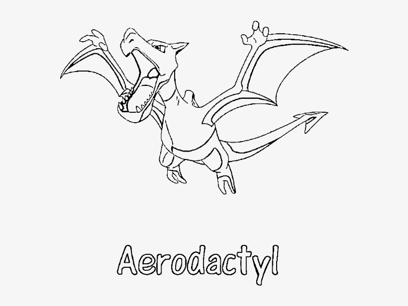 Aerodactyl Pokemon Coloring Page - Pokemon Aerodactyl Coloring Pages, transparent png #8824849