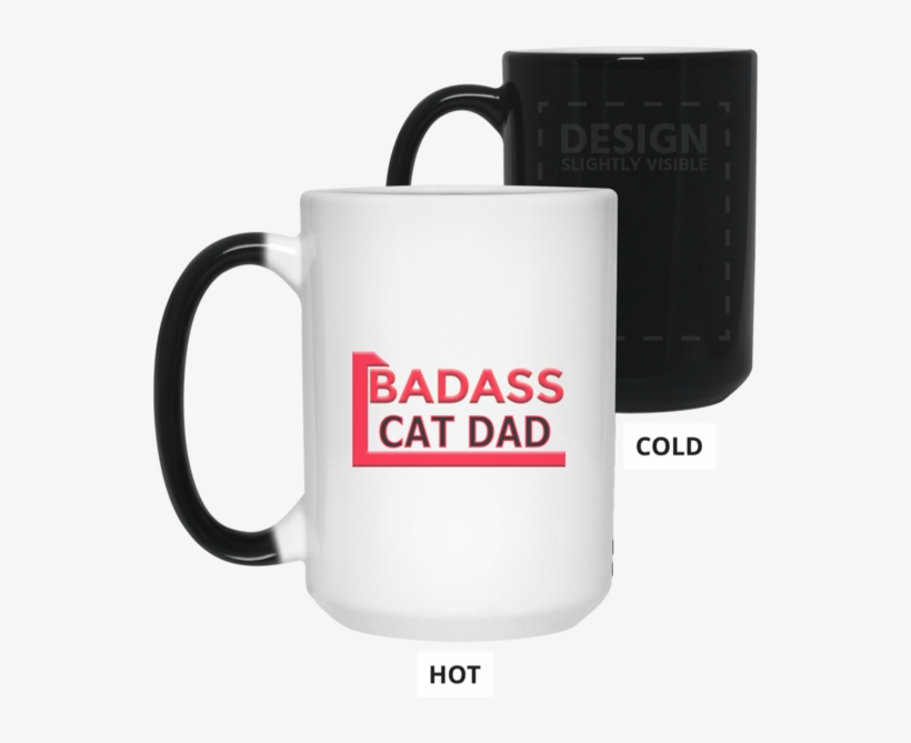 Cat Lover Gift Badass Cat Dad Color Changing Mug 11 - Mug, transparent png #8825009