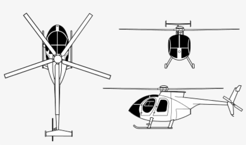 Free Png Download Mh 6 Little Bird Blueprint Png Images - Little Bird Helicopter Diagram, transparent png #8826588