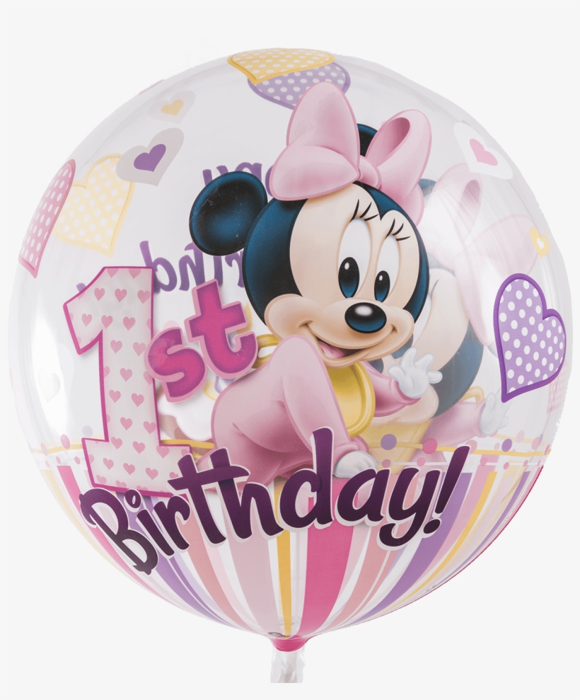 Disney Minnie Mouse 1st Birthday Bubble Balloon - Balloon, transparent png #8875104