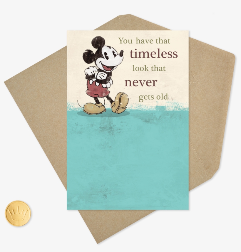 Disney Mickey Mouse Timeless Look Birthday Card - Envelope, transparent png #8875323