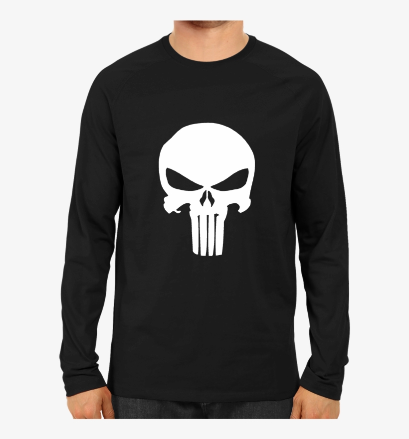 Punisher Logo Full Sleeve Black - Indian Army T Shirt, transparent png #8875820