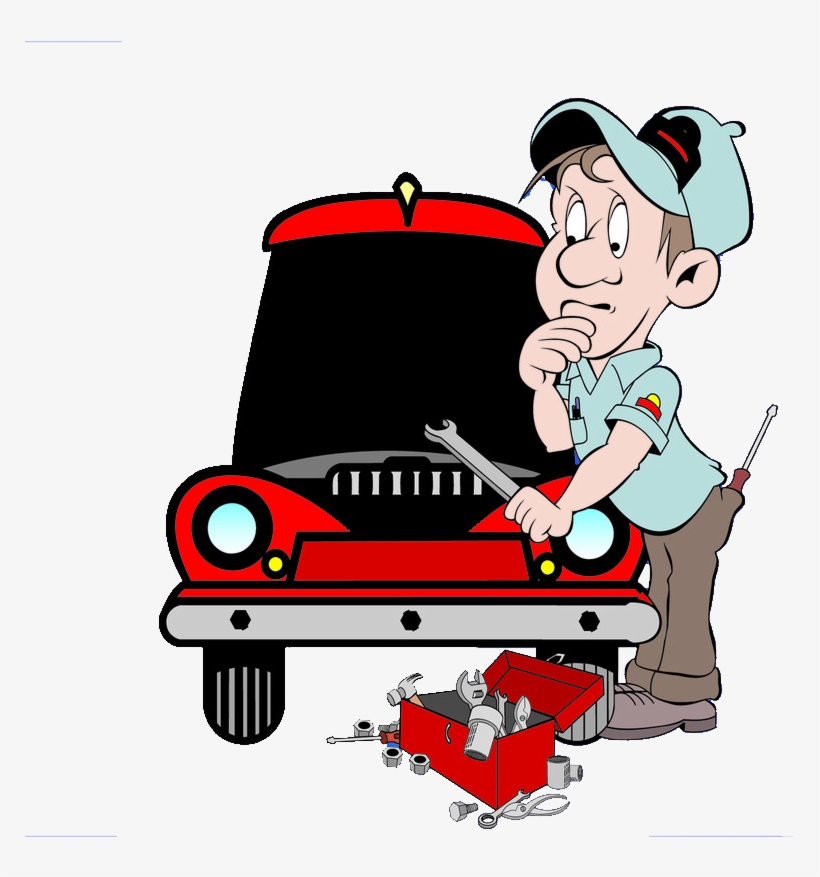 Jpg Black And White Download Cartoon Auto Car Repair - Fix The Car Cartoon, transparent png #8876428