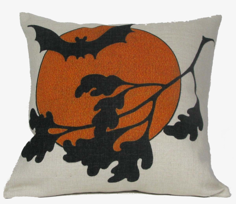 Halloween Bat Throw Pillow 18 X - Halloween Black And White Bats Clip Art, transparent png #8876430