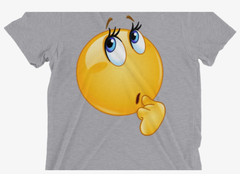Funny Wonder Female Emoji Face T Shirt Women's Thinking - Wondering Emoji, transparent png #8877006