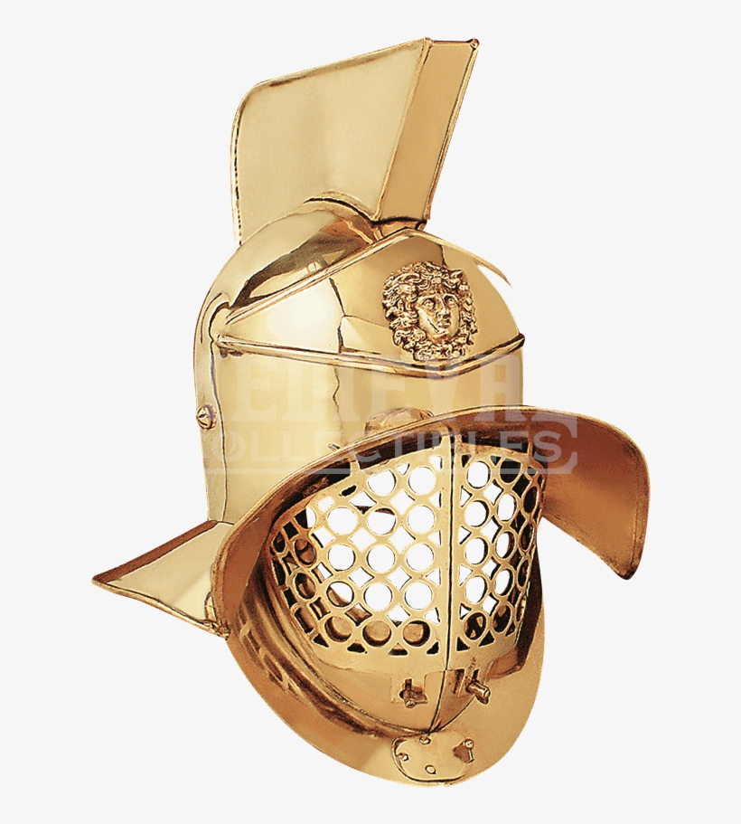 Gladiator Brass Arena Helmet - Roman Gladiator Helmet For Sale, transparent png #8878080