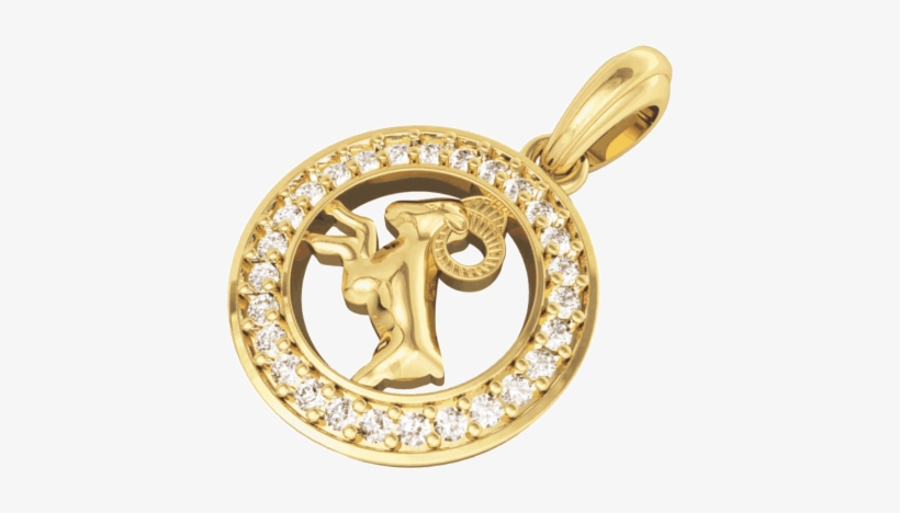 Aries Charm In Gold - Pendant, transparent png #8879590