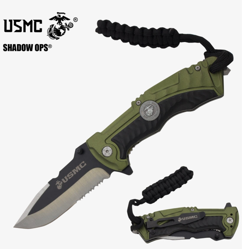Brass Knuckle Folding Knife - Marine Corps Knives, transparent png #8881424