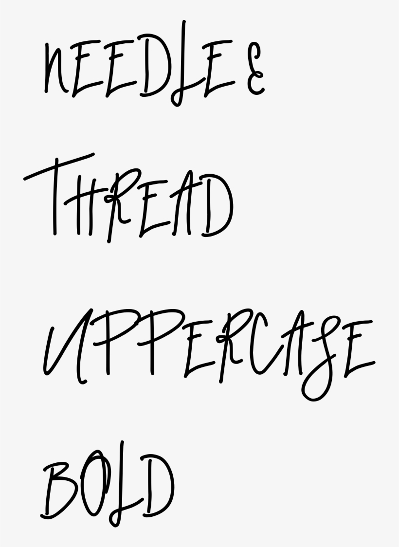 Needle Thread Uppercase Bold Needle Thread Uppercase - Handwriting, transparent png #8881493