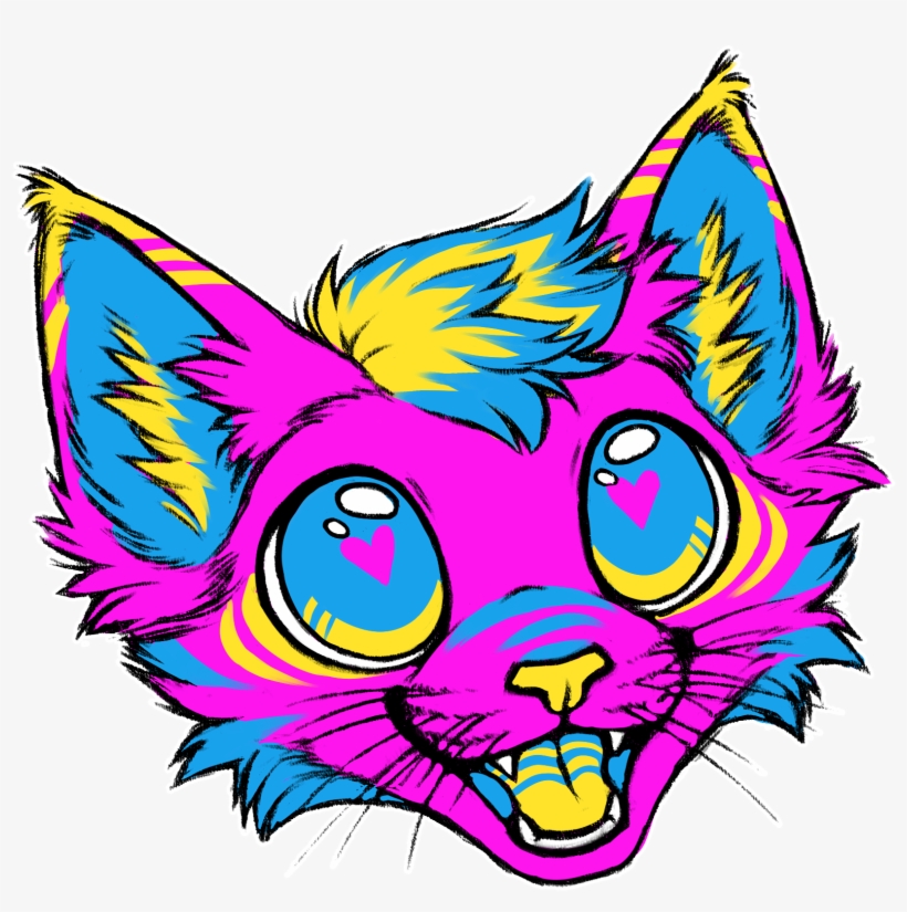 Neon-kitty - Cartoon, transparent png #8881515