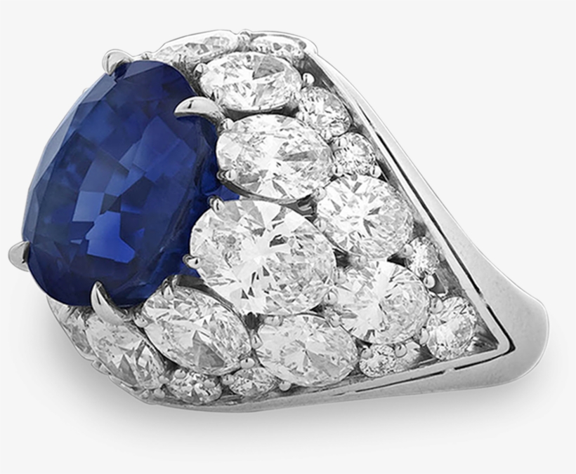 Untreated Burma Sapphire Ring, - Diamond, transparent png #8881566