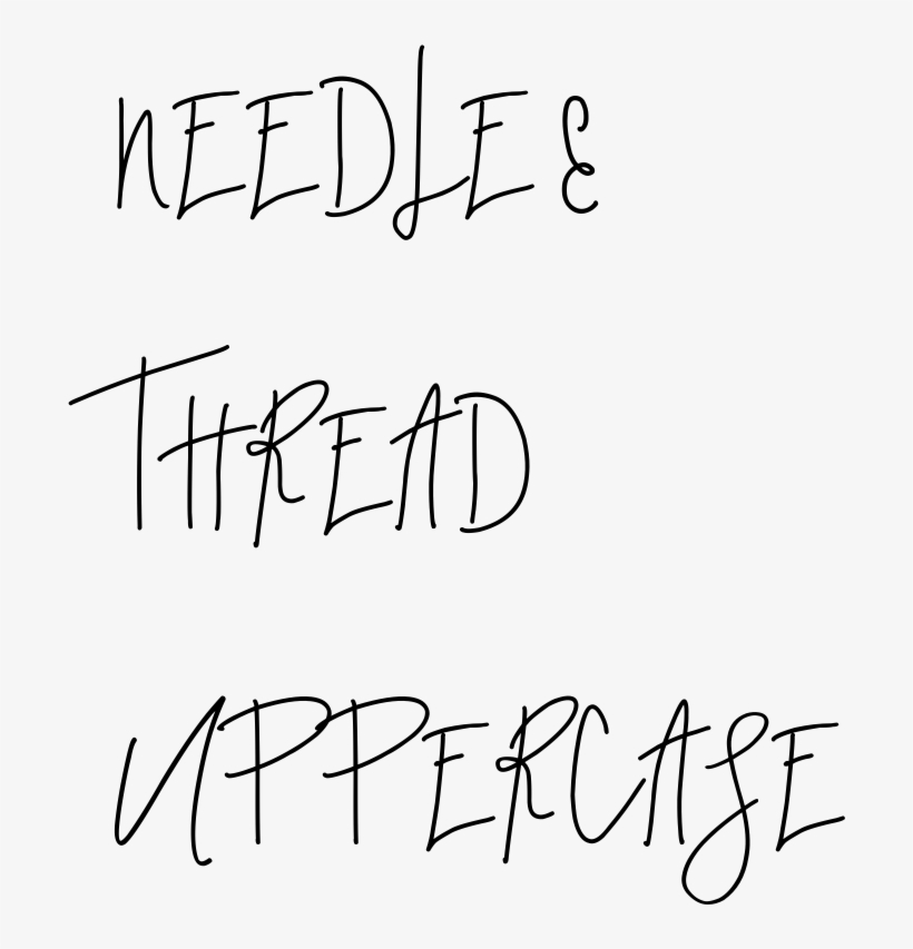 Needle Thread Uppercase Needle Thread Uppercase - Handwriting, transparent png #8881572