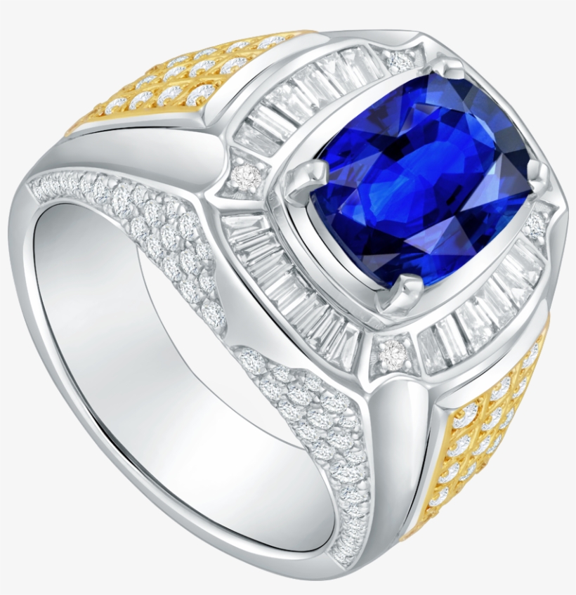 Mens Ring Sapphire - Engagement Ring, transparent png #8881823
