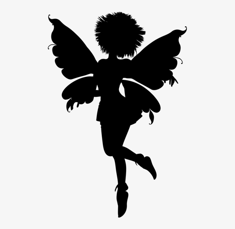 Creature Faery Fairy Female Fictional Girl - Fairies Images Black And White, transparent png #8882432
