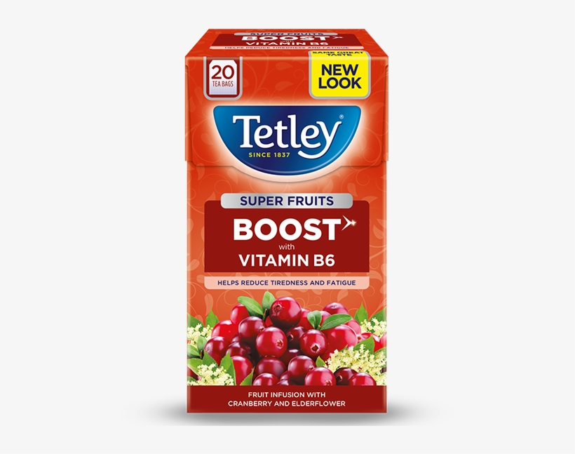 Super Fruits Cranberry & Elderflower - Tetley Super Green Tea, transparent png #8883919