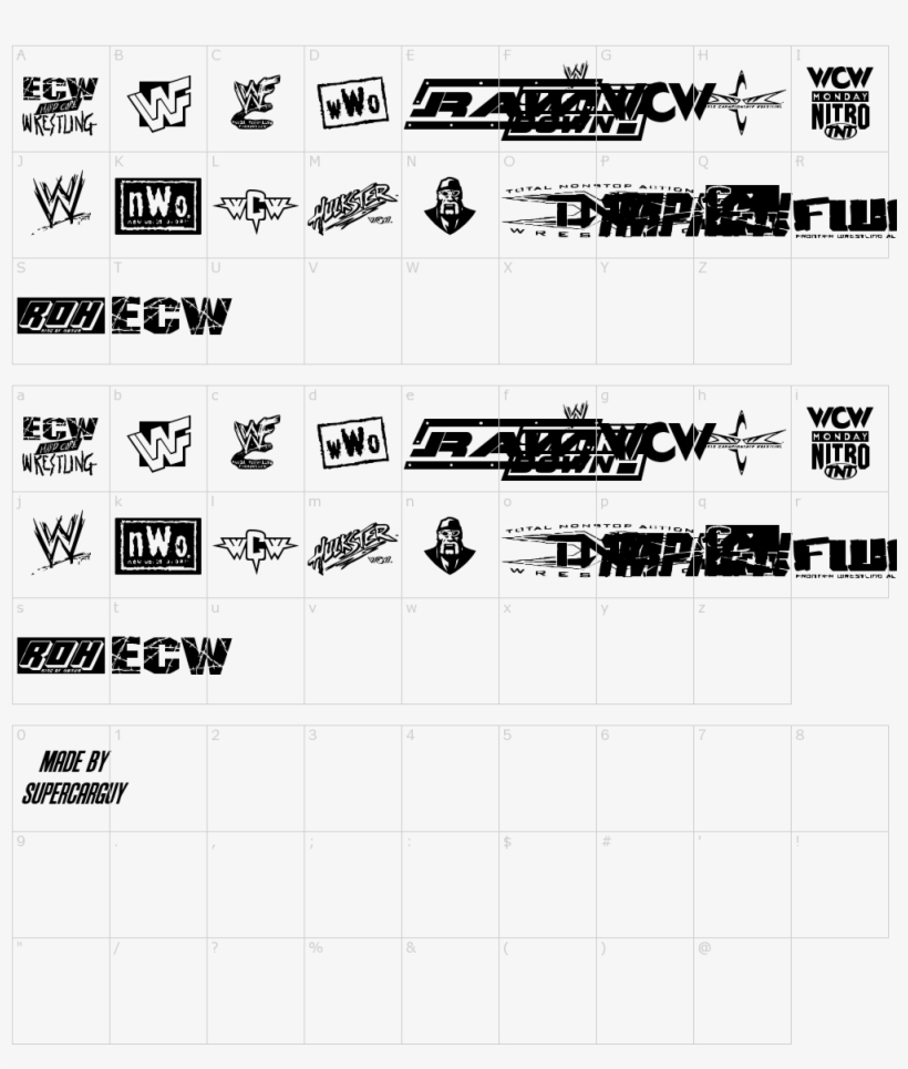 Font Characters - Wrestling Fonts, transparent png #8885064