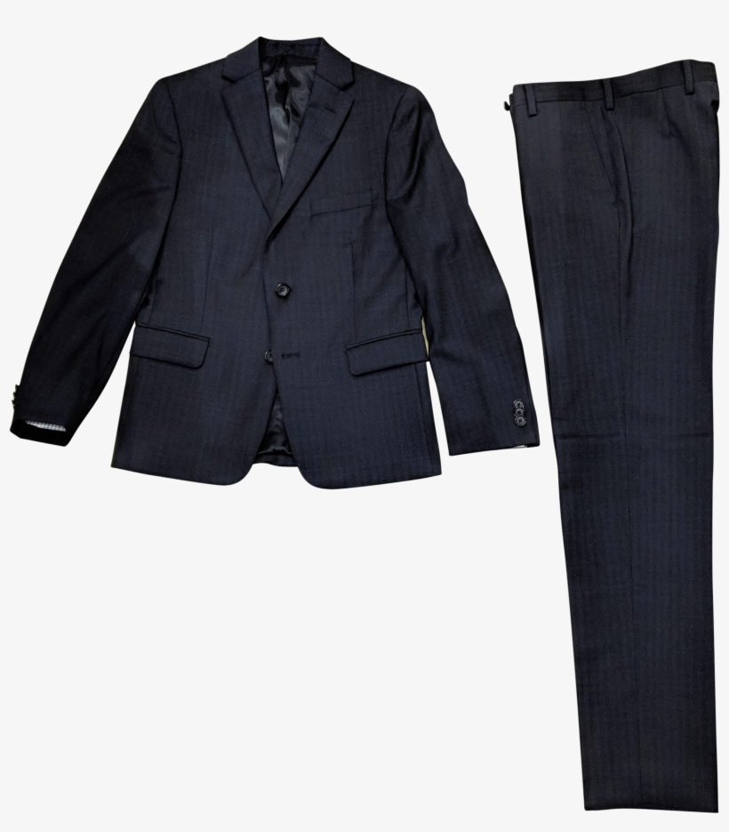 Michael Kors Boys Black/blue Tic Stripe Wool Suit Suit - Formal Wear, transparent png #8885357