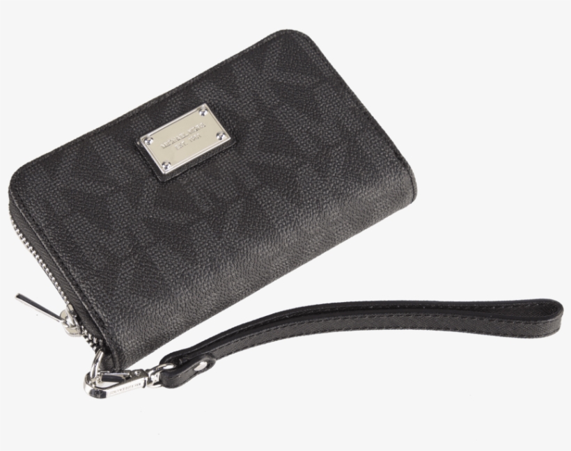 Michael Kors Essential Zip Wallet Gray Monogram - Wallet, transparent png #8885833