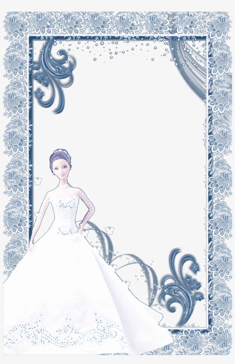 Mq Blue Barbie Frame Frames Border Borders Glitter - Illustration, transparent png #8886273