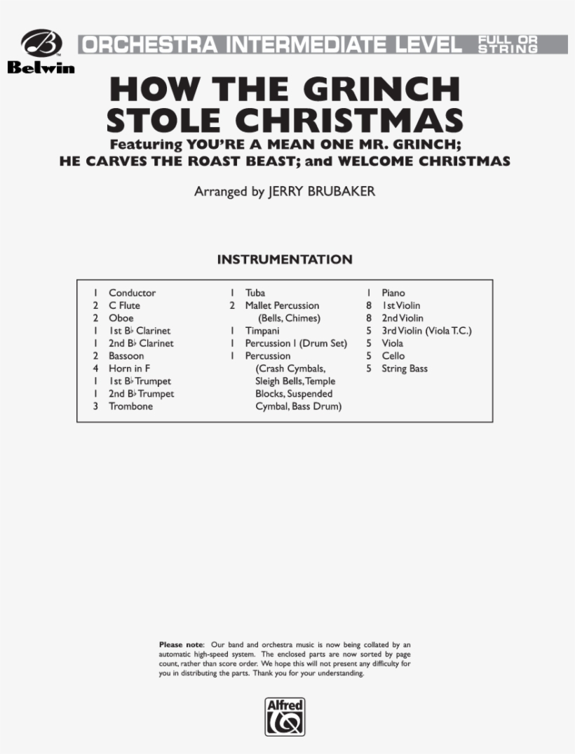 How The Grinch Stole Christmas Thumbnail - Hedwig's Theme Sheet Music, transparent png #8886865
