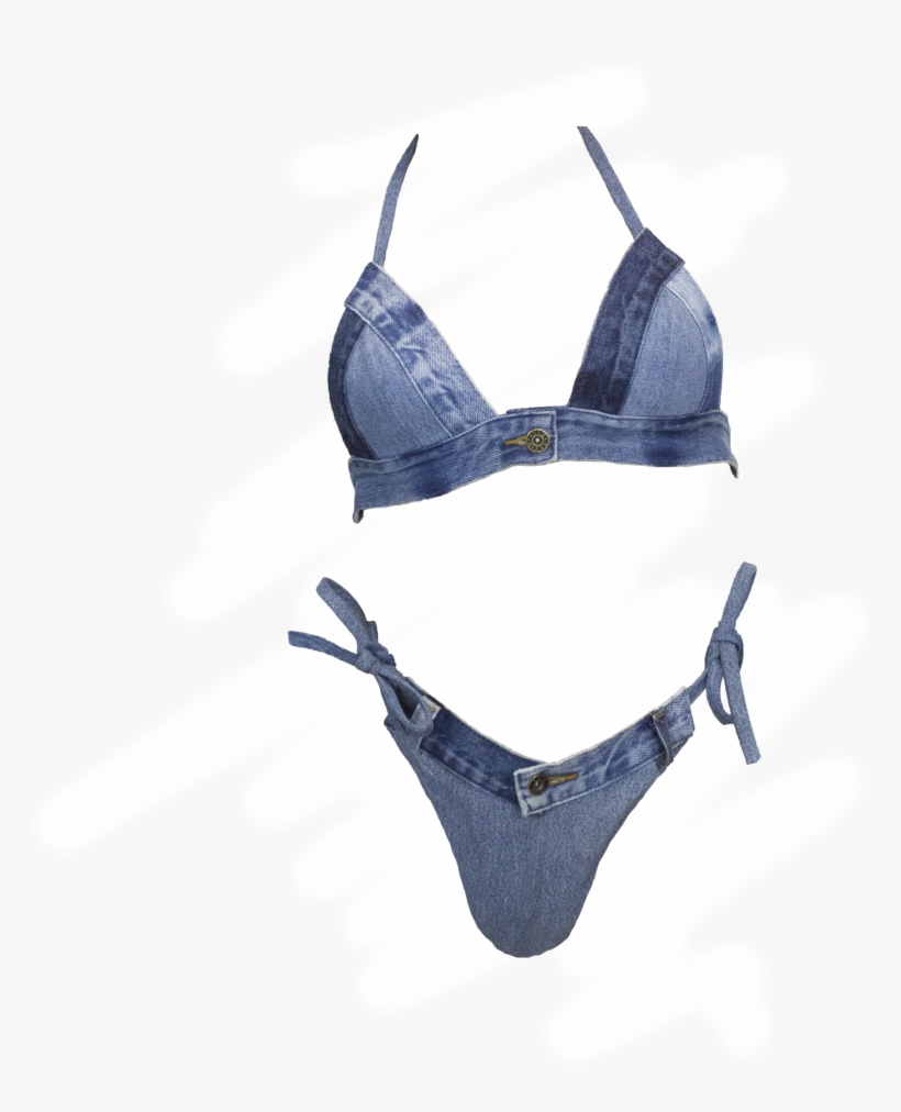 The Denim Bikini - Lingerie Top, transparent png #8887309
