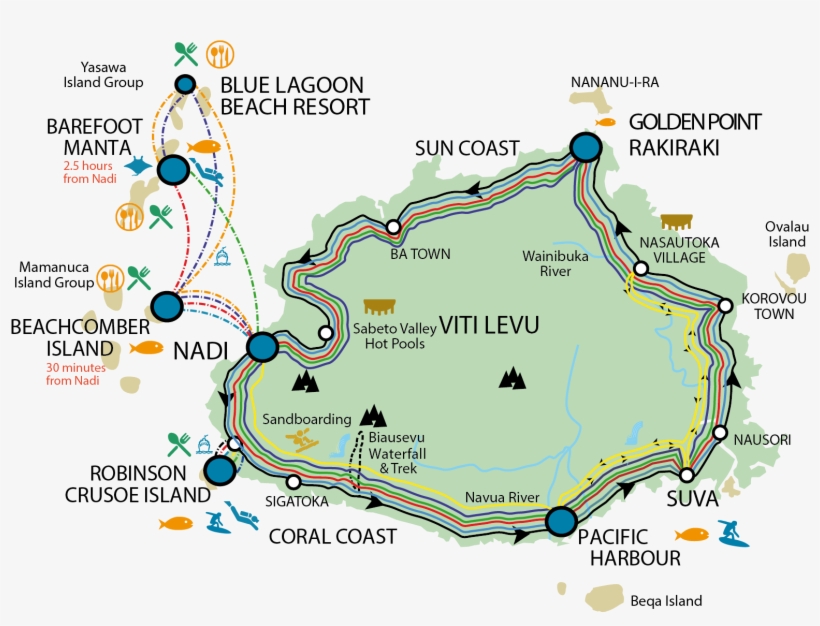 Fiji Experience Travel Passes - Map, transparent png #8890054