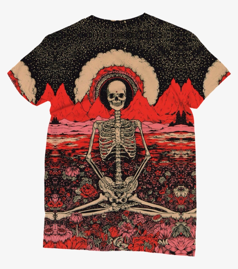 Zen Skull Women's All Over T-shirt - Weed Background, transparent png #8890491