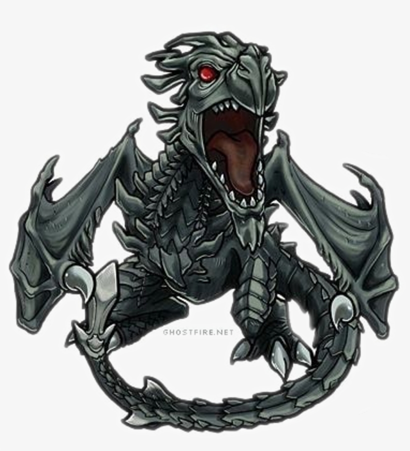 Chibi Sticker - Skyrim Dragons Chibi, transparent png #8890826
