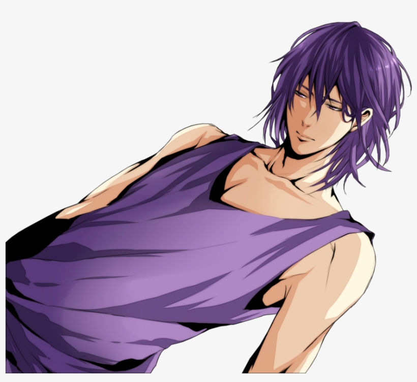 Long Hair Male Anime Character - Male Anime Character With Purple Hair, transparent png #8891513