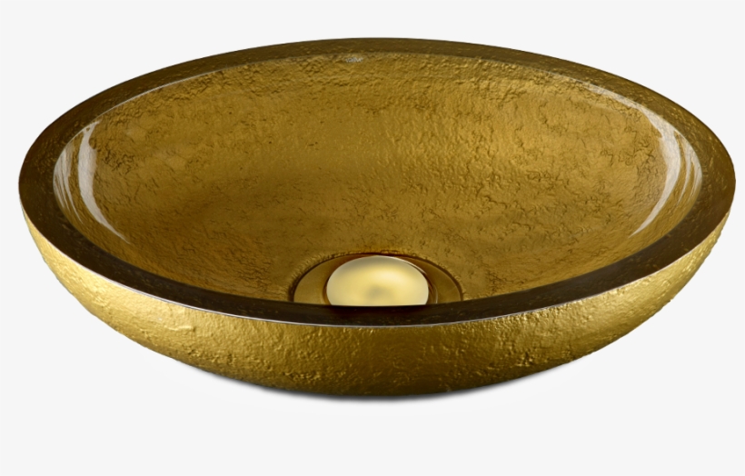 Dolce Collection Oval Washbasin With Gold External - Bathroom Sink, transparent png #8891795