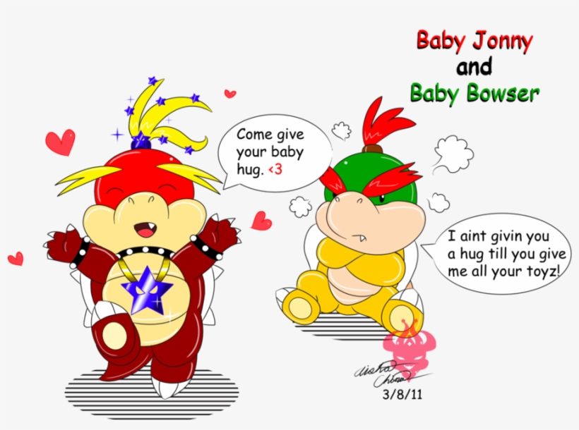 Nintendo Villains Images Baby Jonny And Baby Bowser - Baby Bowser And Bowser, transparent png #8892804