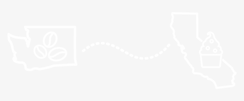 Seattle To California White Dotted Lines - Queensland Government Logo White, transparent png #8892850