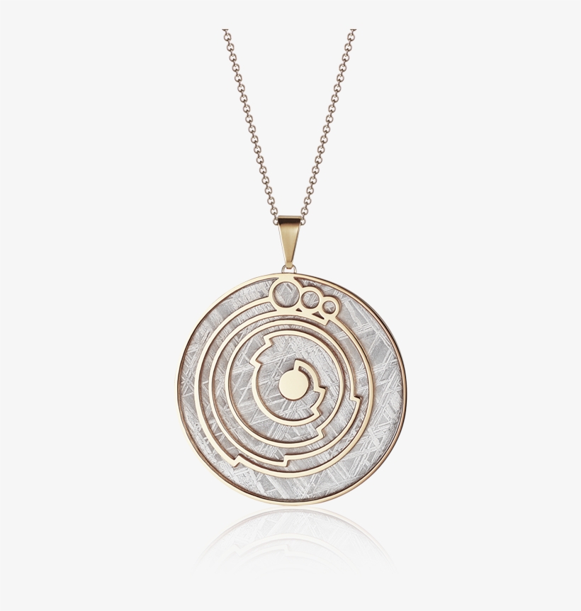Meteorite Crop Circle Fracture Pendant In Yellow Gold - Locket, transparent png #8893303