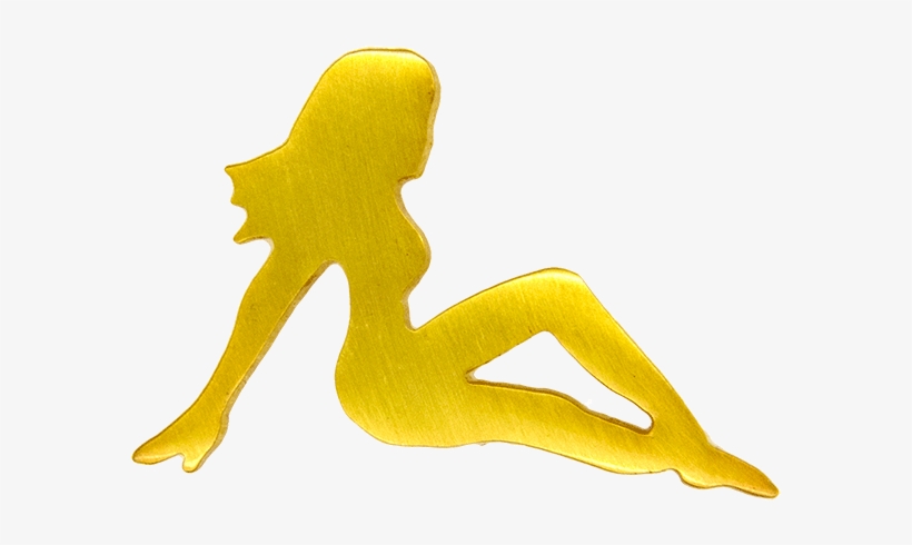Girl Silhouette Pin, Gold, transparent png #8894122