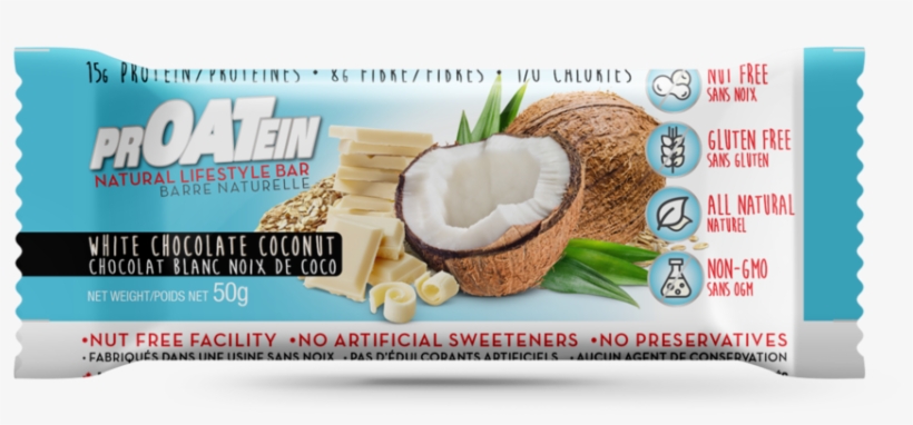 White Chocolate Coconut Protein Bar - Dairy, transparent png #8894377