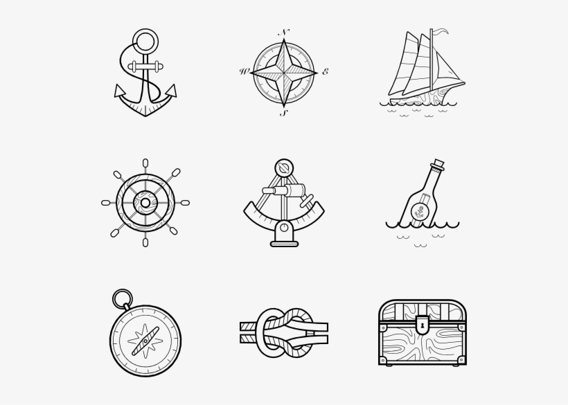 Sea - Line Art, transparent png #8894508