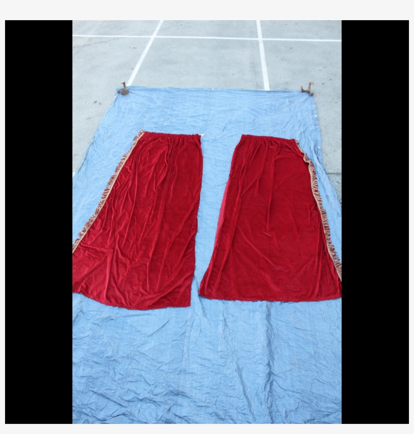 Red Velvet Curtains X2 Pairs -various Sizes - Denim, transparent png #8895363