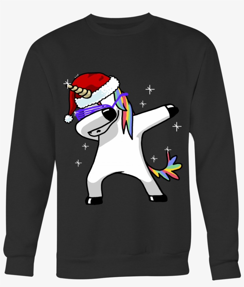 Dab Santa Sweatshirt - Unicorn, transparent png #8897441