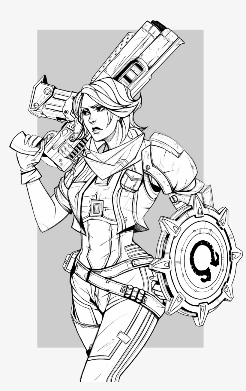 Athena By Robas Borderlands Art, Borderlands Series, - Borderlands Coloring Book, transparent png #8897624