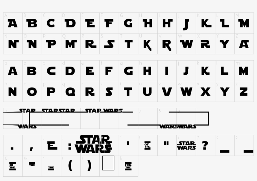 Jedi Fonts Character Map - Tv Distortion Font Download, transparent png #8897844