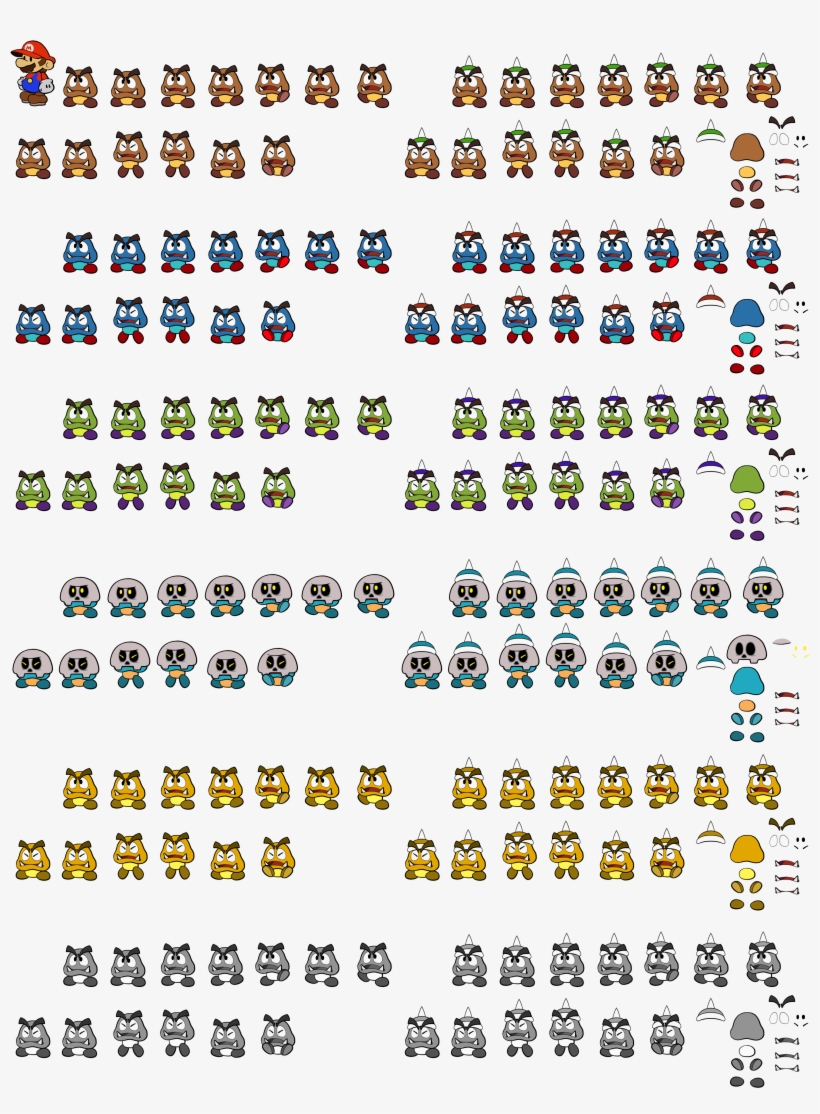 Click For Full Sized Image Goombas And Spiked Goombas - Number, transparent png #8898681