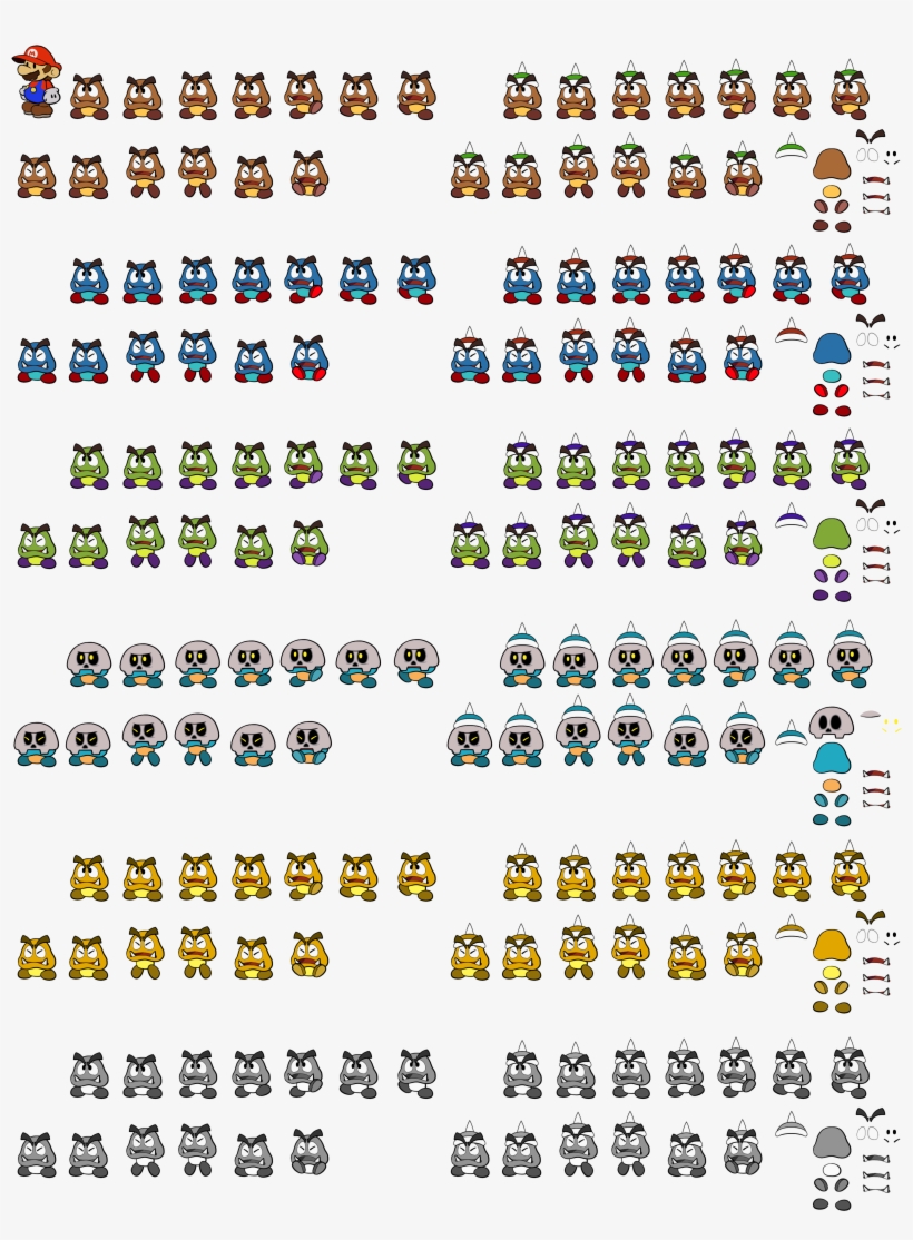 Click For Full Sized Image Goombas And Spiked Goombas - Number, transparent png #8898681