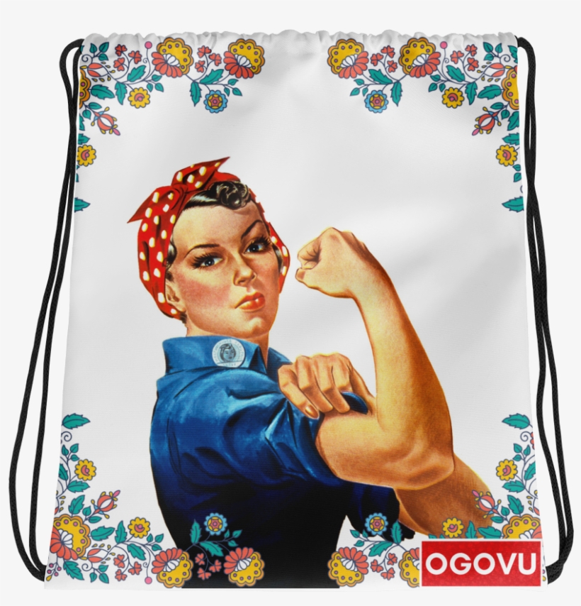 Rosie The Riveter Drawstring Bag - Rosie The Riveter, transparent png #8899025
